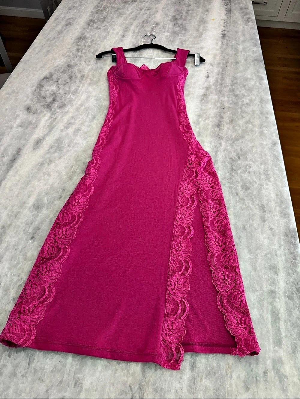 Free People Lace Bodycon Maxi Dress in Pink Size XS New without tags